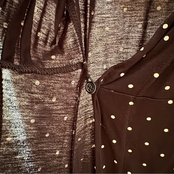 WHISTLES Spot Wrap Jersey Tie Dress Polka Dot Black White Size 6 - Picture 11 of 14